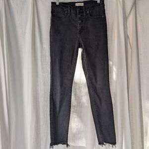 Madewell Black Womens Jean With Button Front Size 27 "9in High Rise Skinny"